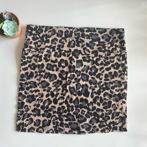 Animal Leopard Print Mini Skirt